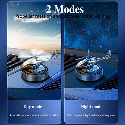 Car Air Freshener Solar Helicopter Propeller Rotating Interior Accessories Decoration Perfume Diffuser Auto Flavoring Supplies