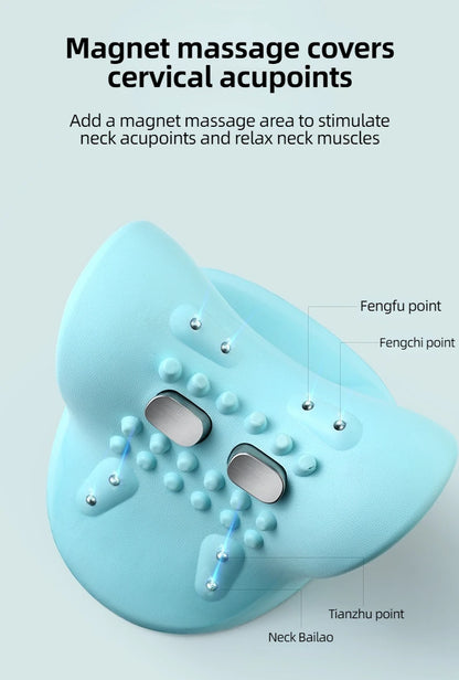 Electric Neck Stretcher Pulse Cervical Traction Relax Heating Cervical Chiropractic Traction Pillow Neck Head Acupoint Massage