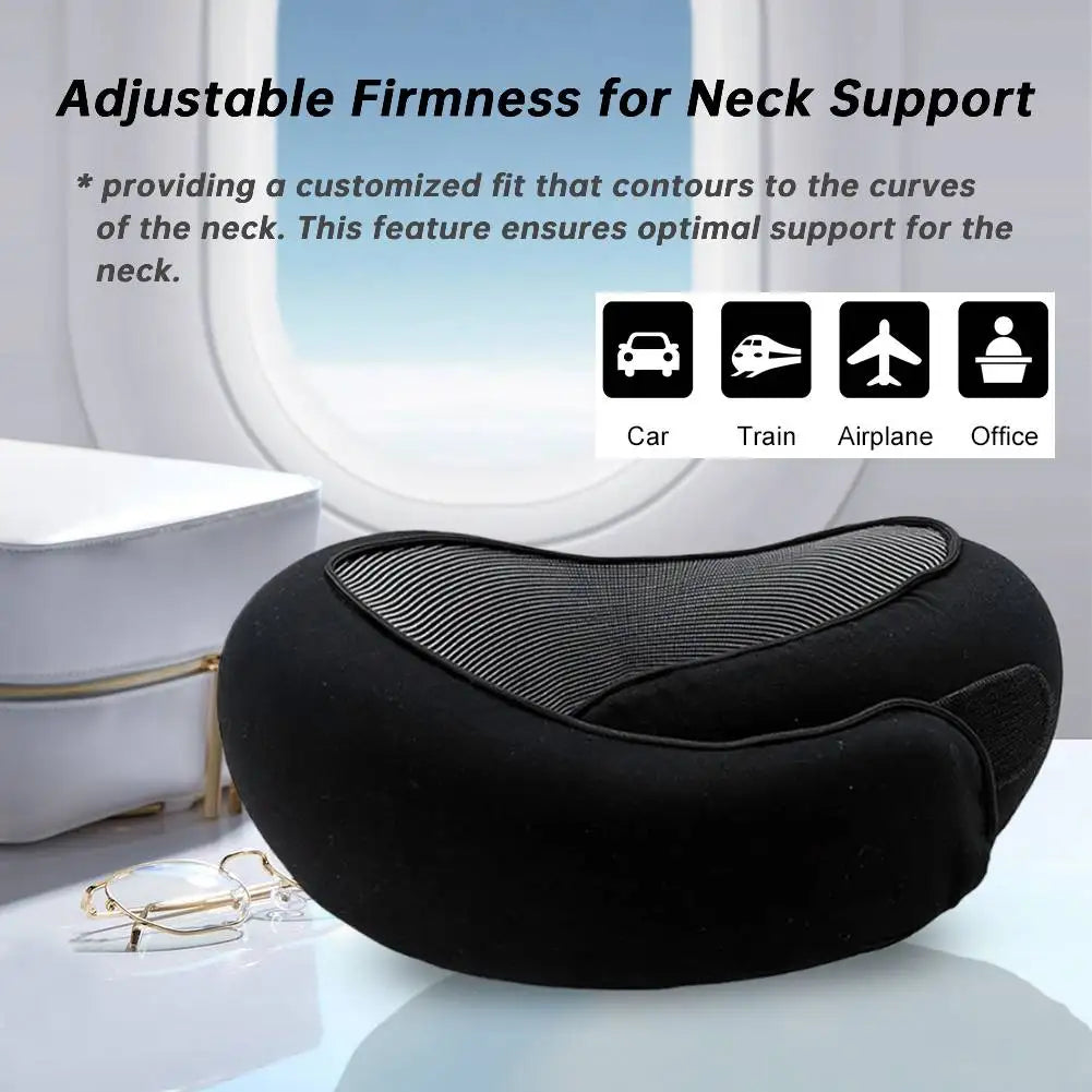 Airplane Pillow Memory Foam Chin Support Pillow Soft Travel Neck Pillow with 360-Degree Head Support for Home Airplanes and Car
