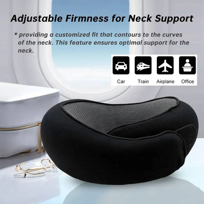 Airplane Pillow Memory Foam Chin Support Pillow Soft Travel Neck Pillow with 360-Degree Head Support for Home Airplanes and Car