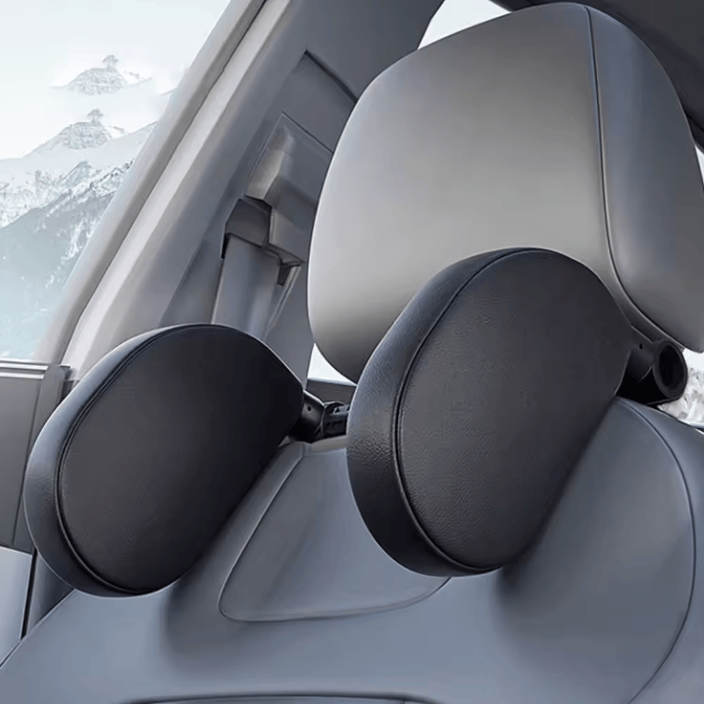 🏷️Coussin de Voyage Appui-Tête pour Voiture – Soutien Latéral Réglable, Amovible, en Fibre Synthétique avec Tige Télescopique ABS