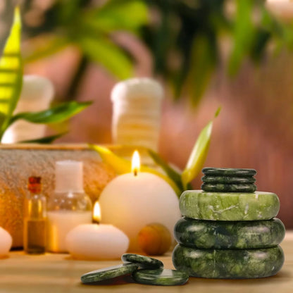 4PCS Hot Massage Stones Set  Rocks Natural Green Jade Heated Warmer Stone For Spa Warming Therapy Pain Relief Relaxing