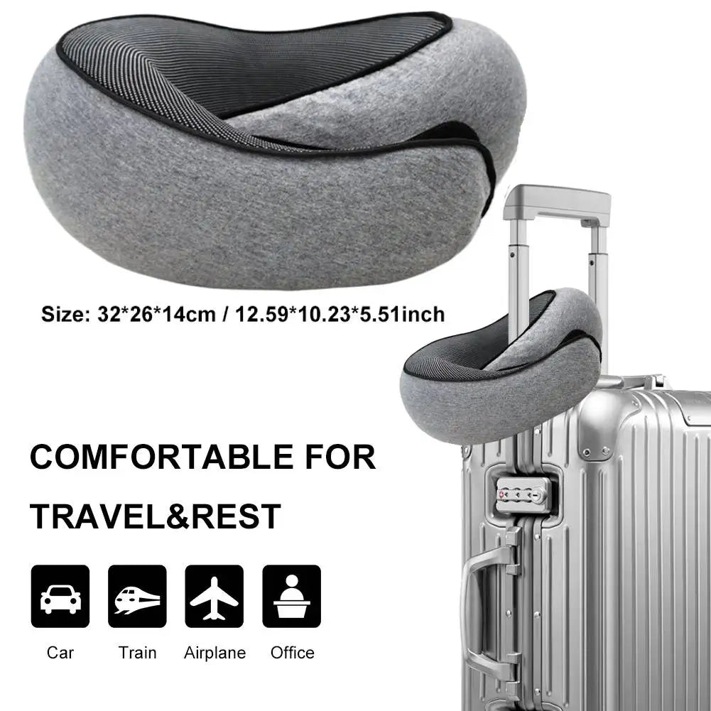 Airplane Pillow Memory Foam Chin Support Pillow Soft Travel Neck Pillow with 360-Degree Head Support for Home Airplanes and Car