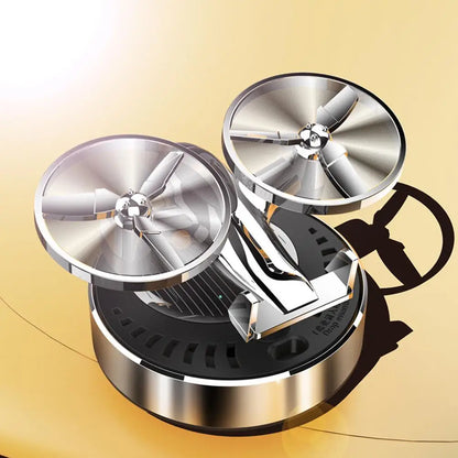 Solar Powered Rotation Helicopter Solar Aromatherapy Car Air Freshener Alloy Fragrance Auto Aroma Diffuser ﻿