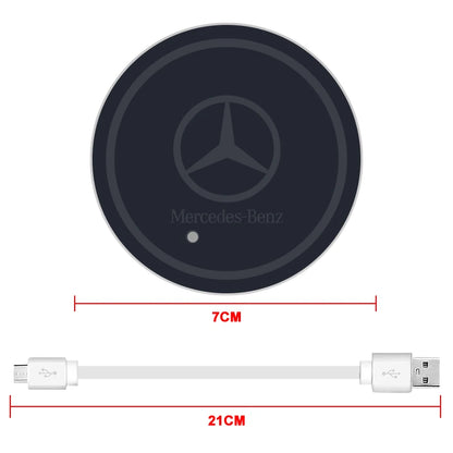 1/2Pcs Luminous Car Coaster Water Cup Holder Non Slip Pads Mats for Mercedes Benz AMG A E C G R S Class W176 W204 W212 W168 W205