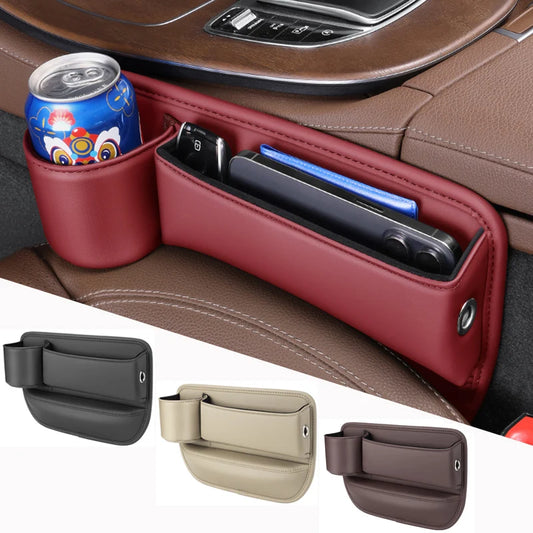 🏷️Organiseur de siège auto, boîte de rangement multifonction, portefeuille universel, clés, carte, gobelet, support de téléphone, accessoires d'intérieur automobile