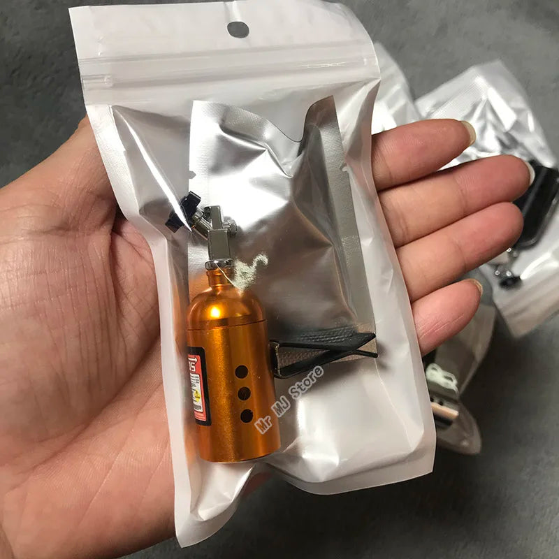 Désodorisant Voiture Citron – Parfum Gel 3g en Bouteille NOS | Clip de Ventilation | Matériau Alliage + Plastique | Compact, Rechargeable, Design Racing