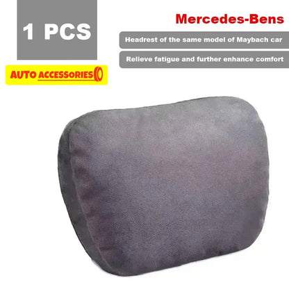 🏷️Coussin Appuie-Tête Voiture Style Maybach – Ultra Doux en Daim, Confort Cervical Universel, 30×20 cm, pour Conduite & Longs Trajets
