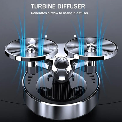 Solar Powered Rotation Helicopter Solar Aromatherapy Car Air Freshener Alloy Fragrance Auto Aroma Diffuser ﻿