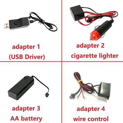 Hot Sale 1M/2M/3M/5M Car Interior Lighting LED Strip Decoration Garland Wire Rope Tube Line flexible Neon Light USB Cigar Drive