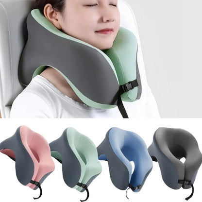 🏷️SEAMETAL Sac de Rangement pour Dossier de Siège Auto – Cuir PU Imperméable, Tablette Pliable, Grande Capacité Oreiller Cervical de Voyage – Mousse à Mémoire, Tissu Coton Respirant, Design Compact avec Sac Étanche