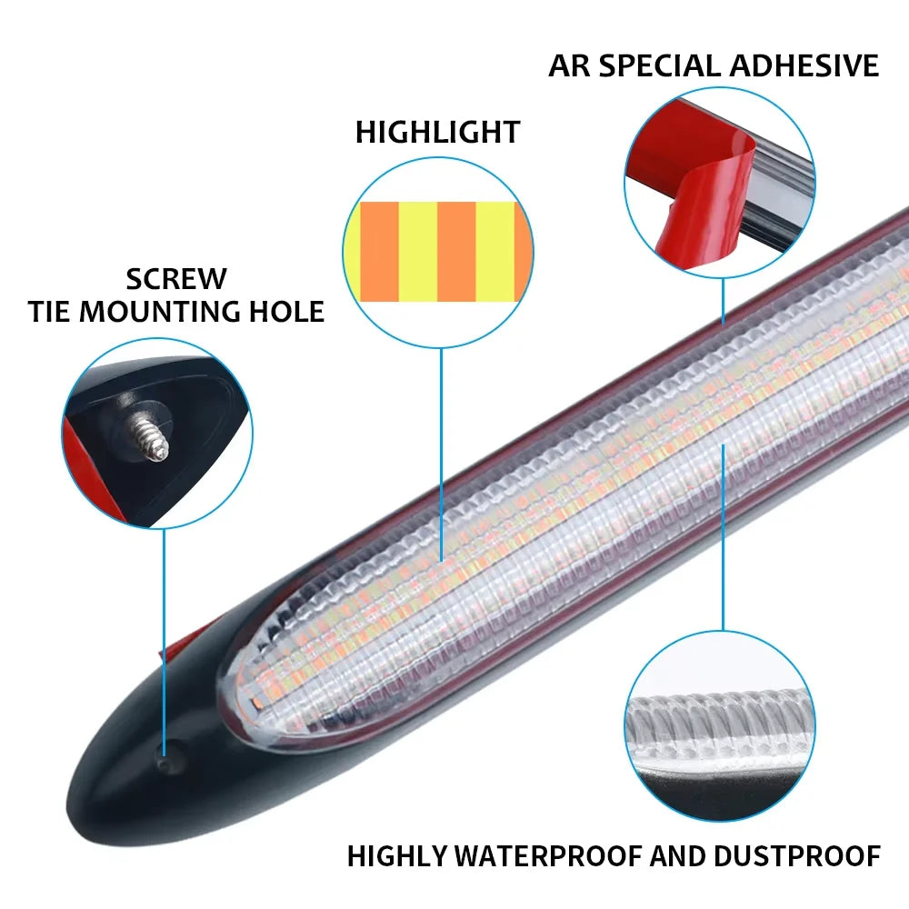🏷️2× Bandes LED DRL Flexibles pour Voiture – Blanc & Jaune Clignotant | Étanche 12V | 15 à 34,5 cm