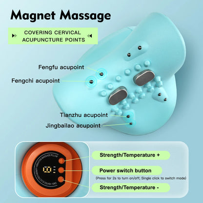 Neck Stretching Massager Neck Shoulder Stretcher EMS Cervical Chiropractic Traction Massage Pillow Cervical Spine Alignment