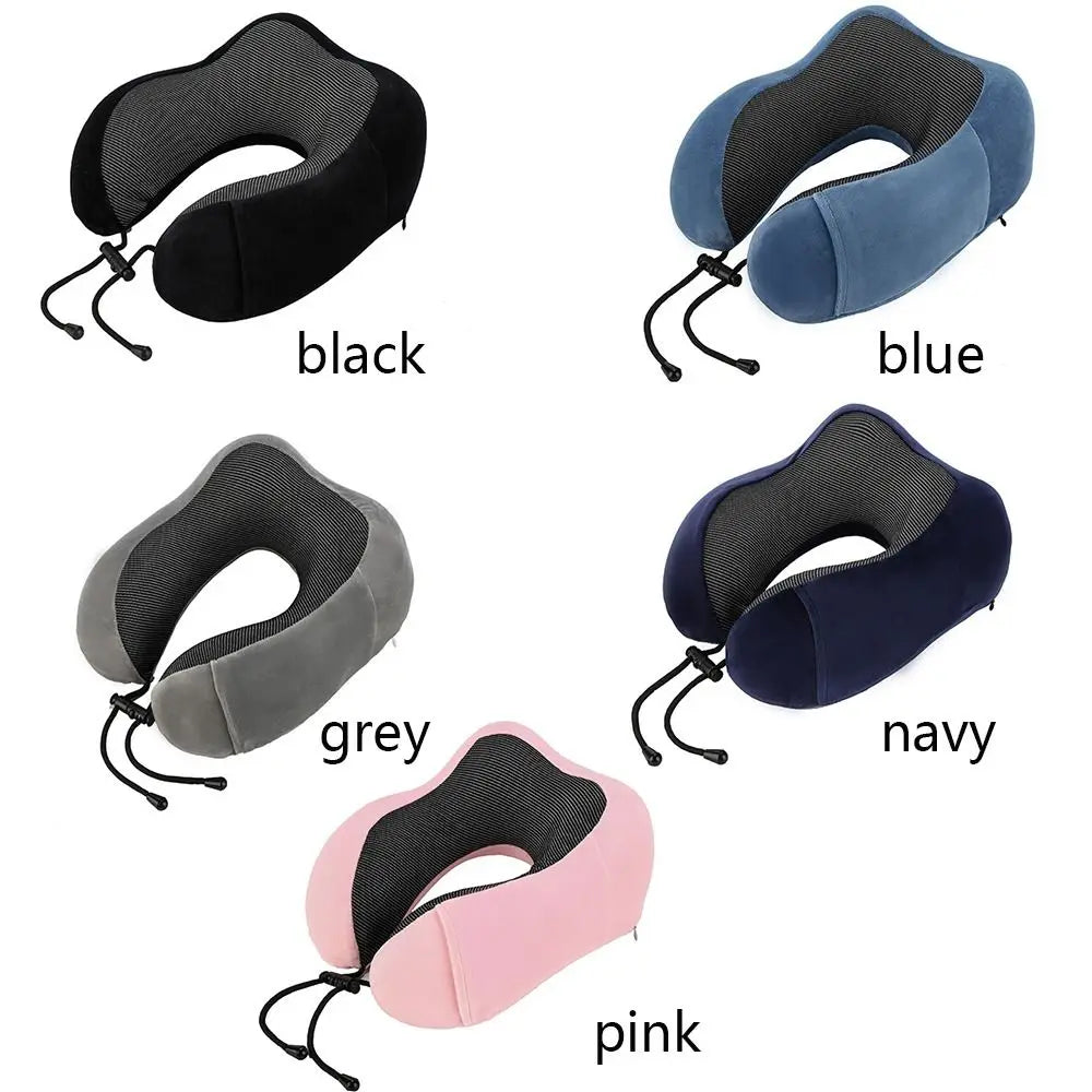 Coussin de voyage en mousse mémoire – Oreiller ergonomique en U pour soutien de la nuque