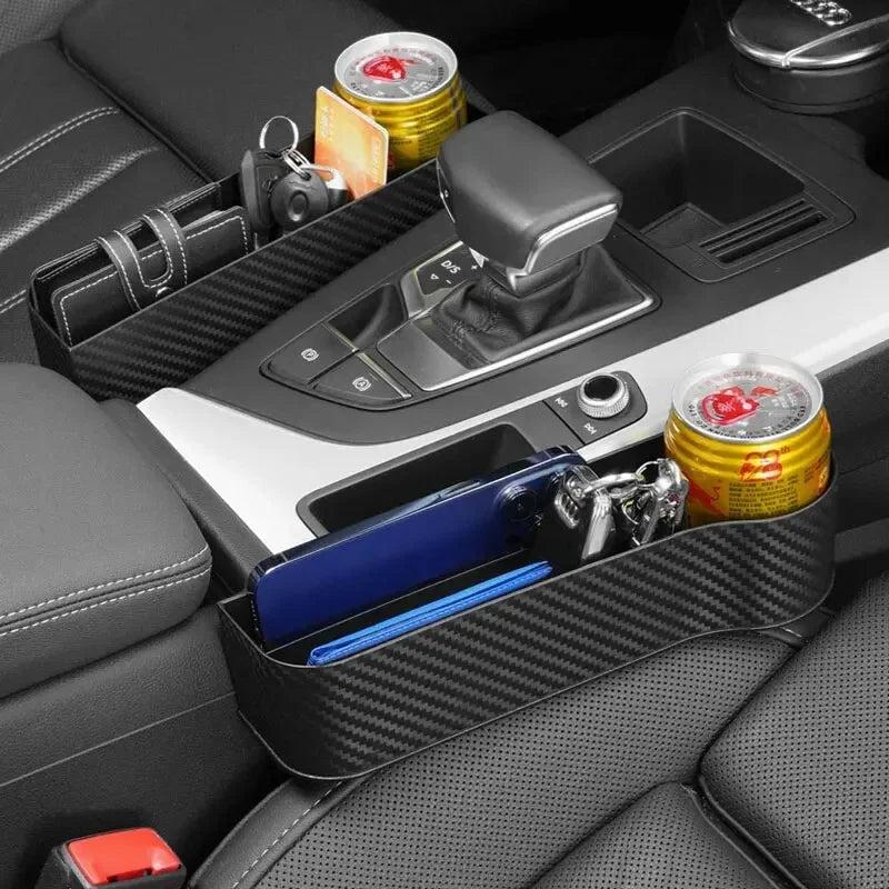 Boîte de Rangement pour Voiture (Lot de 2) – Organiseur de Siège avec Porte-Gobelet