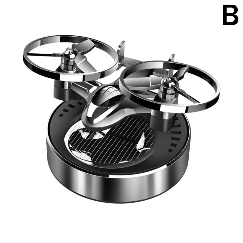 Solar Powered Rotation Helicopter Solar Aromatherapy Car Air Freshener Alloy Fragrance Auto Aroma Diffuser ﻿