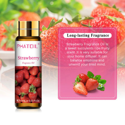 PHATOIL 10ml Sweet Fruity Fragrance Oil For Aromatherapy DIY Candle Cherry Apple Strawberry Mango Coconut Fragrance Aroma Oils