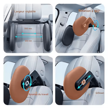 🏷️Oreiller de Repos Latéral pour Voiture – Coussin Cervical à Mémoire de Forme avec Support Télescopique pour Adultes et Enfants