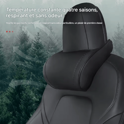 🏷️Coussin Repose-Tête KJOY pour Tesla – Oreiller Cervical en Cuir PU à Mémoire de Forme pour Modèles 3, Y, X, S
