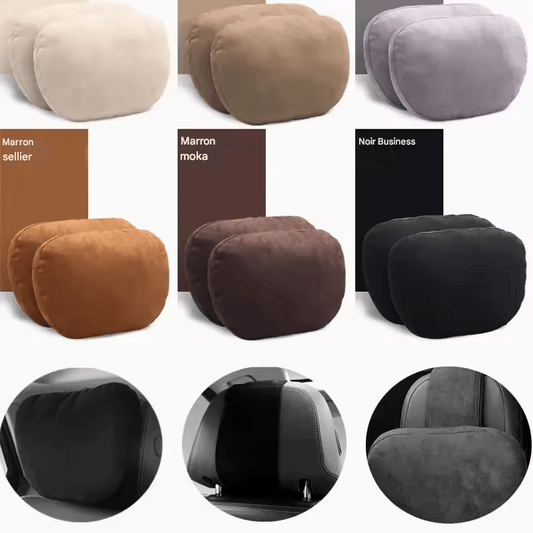 🏷️Coussin de nuque voiture 30x20 cm – Appui-tête doux universel design Maybach en fourrure naturelle