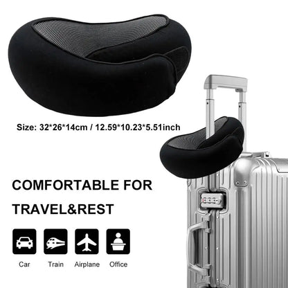 Airplane Pillow Memory Foam Chin Support Pillow Soft Travel Neck Pillow with 360-Degree Head Support for Home Airplanes and Car