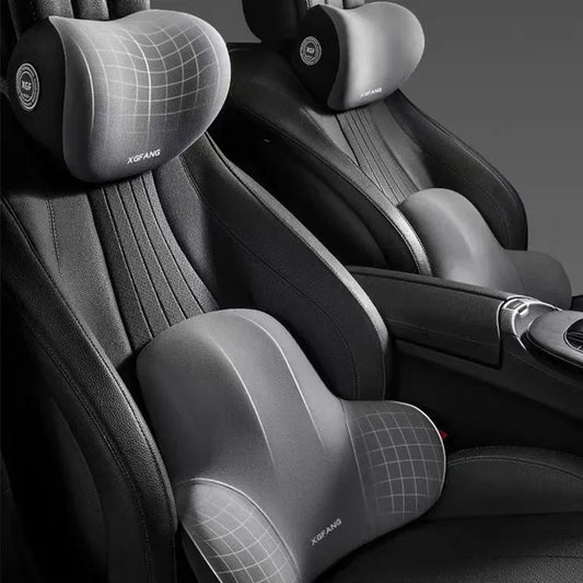 The New Memory Foam Car Neck Pillow Protects the Lumbar Back, Supports the Breathable Headrest, Relieves Pressure, and Provides