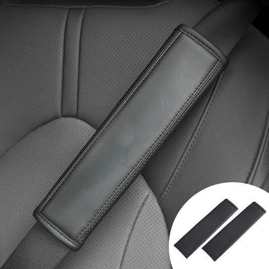 Car Seat Belt Cover PU Leather Sewing Auto Safety Belt Shoulder Pad Breathable Protection Seat Belt Padding Interior Accessories