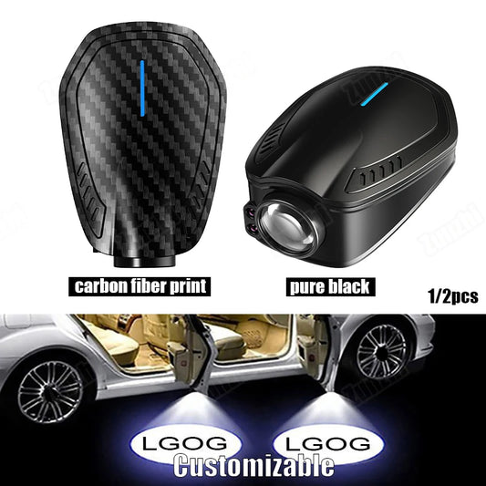 1/2/4PCS Customisable Car Door Welcome Logo Light Car Styling LED Projector Laser Ghost Shadow Lamp Night Lights Car Accessories