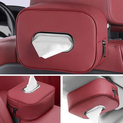 🏷️Sac de rangement pour mouchoirs de siège arrière de voiture, accessoires, organisateur de papier toilette pour Tesla Model 3, Model S, X, Model Y, Roadster, SpaceX