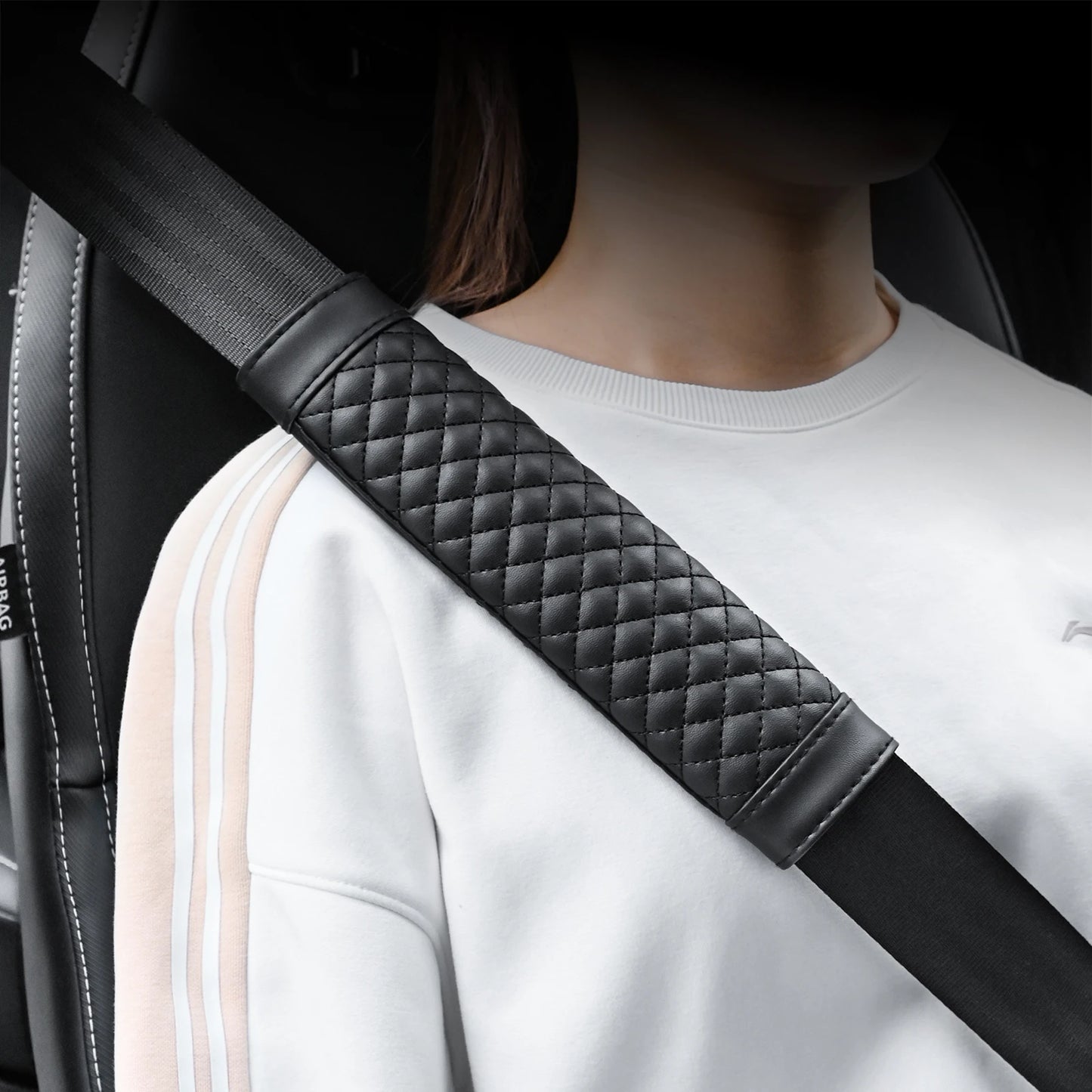 🏷️ Couvre-Ceinture de Sécurité en Cuir pour Voiture – Confort & Élégance (1 Pièce)