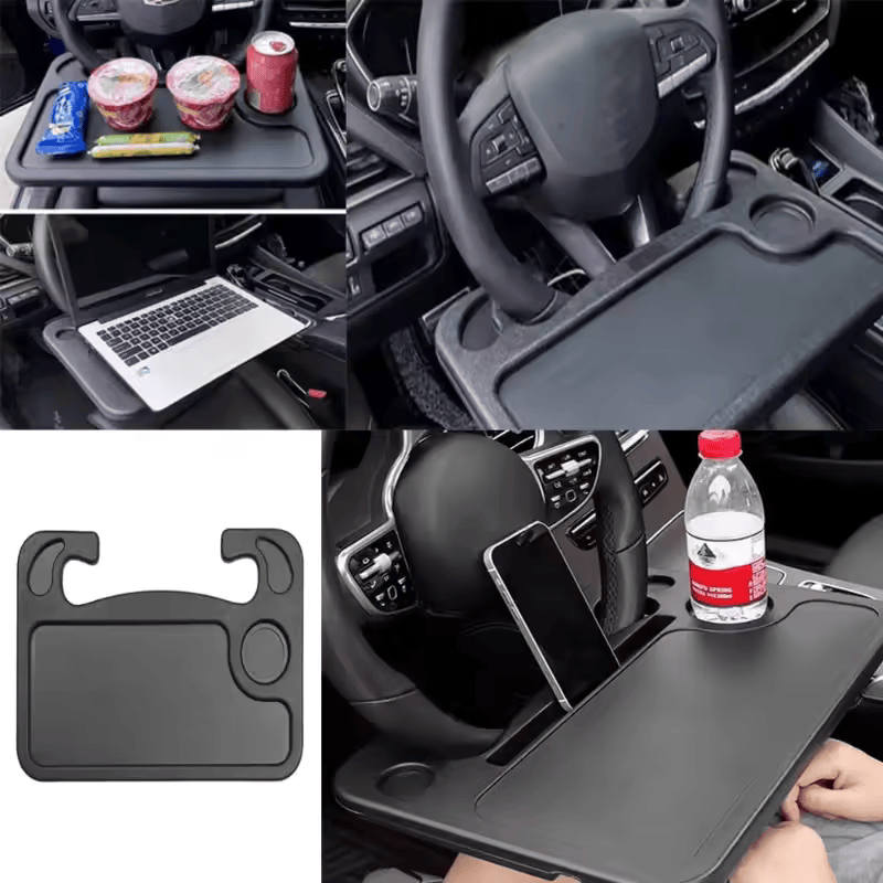 🏷️Tablette de Voiture Multifonction – Plateau de Volant pour Ordinateur Portable, Repas ou Boisson, Support Portable pour Voiture
