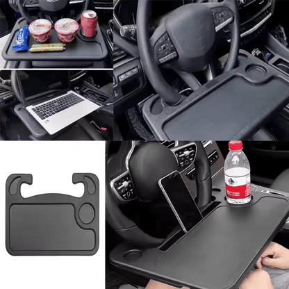 🏷️Tablette de Voiture Multifonction – Plateau de Volant pour Ordinateur Portable, Repas ou Boisson, Support Portable pour Voiture
