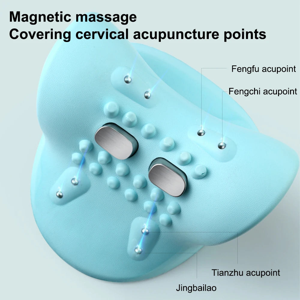 Neck Stretching Massager Neck Shoulder Stretcher EMS Cervical Chiropractic Traction Massage Pillow Cervical Spine Alignment
