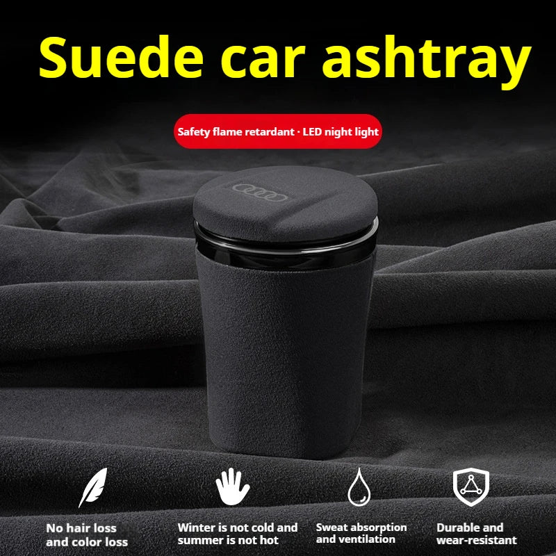 Car ashtray Car tip fur ashtray portable smokeless with LED light indication For Audi A3 A4 A5 A6 A7 Q3 Q5 Q7 S3 S4 S5