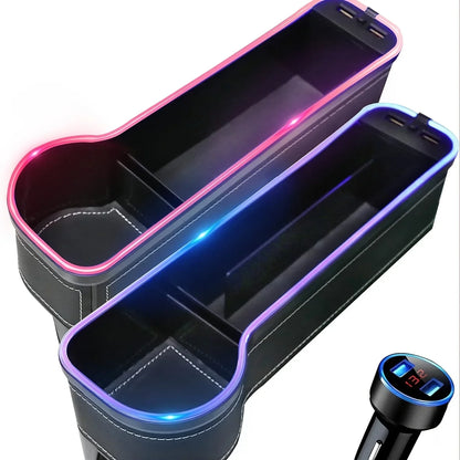🏷️Lot de 2 Organisateurs de Fente de Siège avec Chargeur – Boîte de Rangement pour Voiture avec Ports USB Type-C