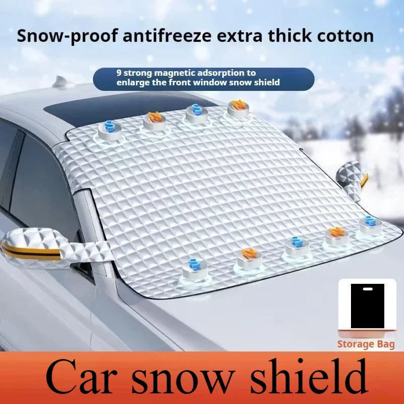 🏷️Bâche Pare-Brise Anti-Neige Voiture avec Aimants – Protection Hiver & Été, Anti-Givre et Pare-Soleil, Polyester Imperméable