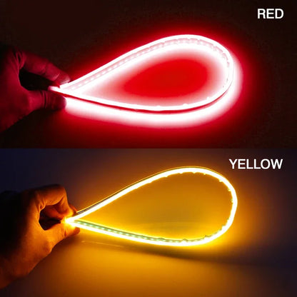 2Pcs 12V Led Guide Strip Headlight for Car Daytime Running Lights Turn Signal Bulb DRL Sequential Switchback 30cm/45cm/60cm