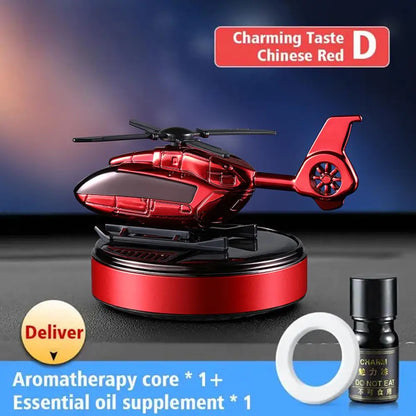 Car Air Freshener Solar Automatic Rotation Camouflage Helicopter Dashboard Fragrance Long Lasting Fragrant Car Interior Decor