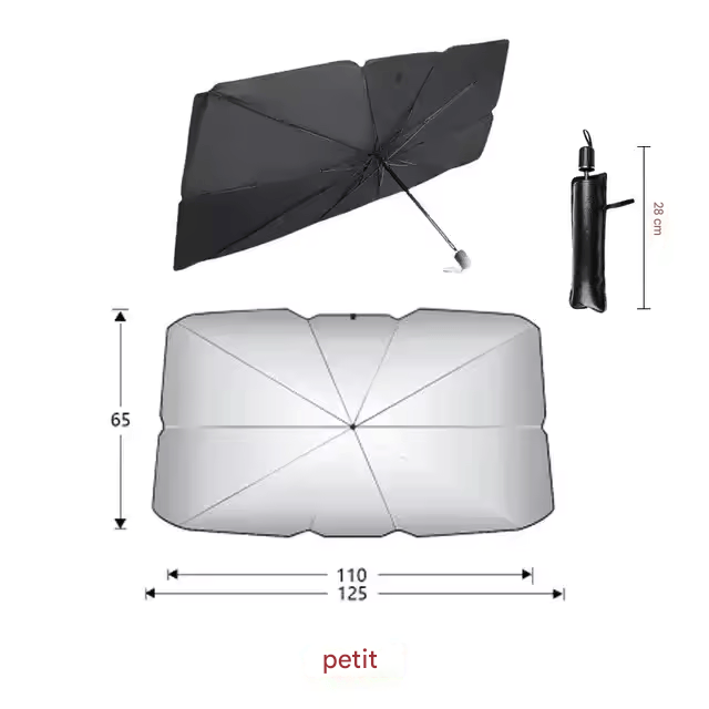 🏷️Pare-soleil Parapluie pour Voiture – Protection Intérieure Pare-Brise Été Anti-UV, Anti-Chaleur, Pliable et Universel