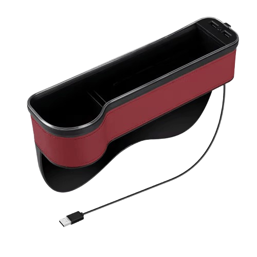 Organiseur de siège à fente pour véhicule, porte-cartes, téléphone, bouteille, gobelet, boîte de rangement pour voiture avec 2 chargeurs USB, LED colorée pour espace de siège
