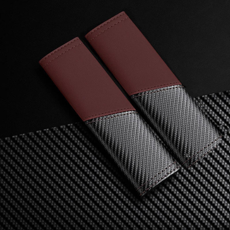 🏷️Lot de 2 Couvre-Ceintures de Sécurité Voiture – Texture Fibre de Carbone, Protection d'Épaule Rembourrée, Accessoire Intérieur Auto Universel