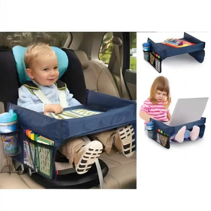 Children's Waterproof Car Seat Storage Table Student Writing Desk Baby Stroller Toy Food Storage Rack New Style Seat Tray