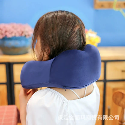 Coussin de voyage en mousse mémoire – Oreiller ergonomique en U pour soutien de la nuque