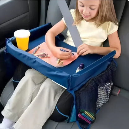 Children's Waterproof Car Seat Storage Table Student Writing Desk Baby Stroller Toy Food Storage Rack New Style Seat Tray