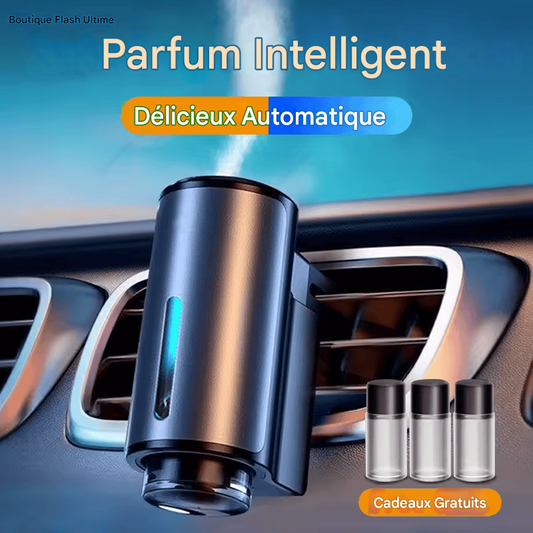 Diffuseur d’Arômes Intelligent pour Voiture – Purificateur d’Air avec Trois Niveaux Réglables & Fonction Humidificateur aux Huiles Essentielles