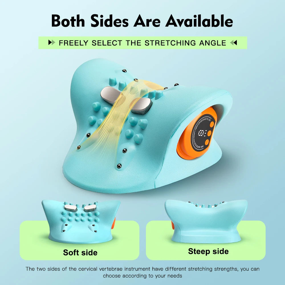 Neck Stretching Massager Neck Shoulder Stretcher EMS Cervical Chiropractic Traction Massage Pillow Cervical Spine Alignment