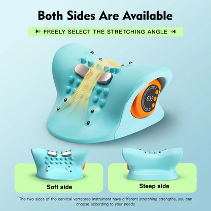 Neck Stretching Massager Neck Shoulder Stretcher EMS Cervical Chiropractic Traction Massage Pillow Cervical Spine Alignment