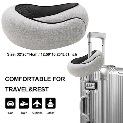 Airplane Pillow Memory Foam Chin Support Pillow Soft Travel Neck Pillow with 360-Degree Head Support for Home Airplanes and Car