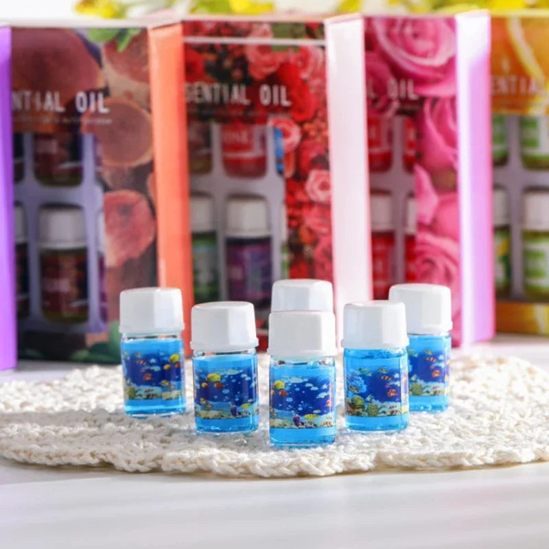 Coffret 6 Huiles Essentielles – Parfums Solubles dans l’Eau – Pour Diffuseur, Humidificateur, Parfum Voiture ou Recharge Désodorisant