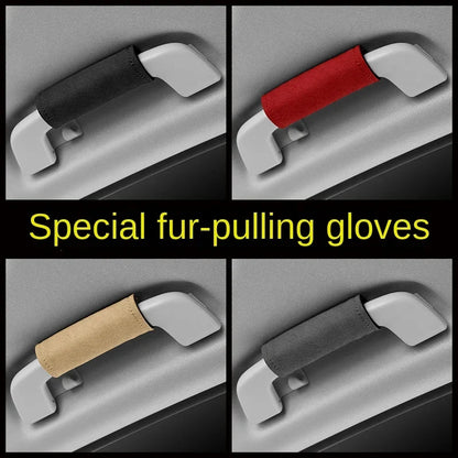 🏷️Gants d'accoudoir de toit de voiture, housse en daim souple, gants de poignée de porte, housses de protection, protection de poignée de plafond, accessoires de voiture